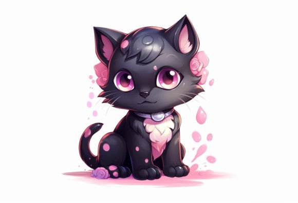 Adorable Meets Wild: The Panther Kawaii Animal Art Collection