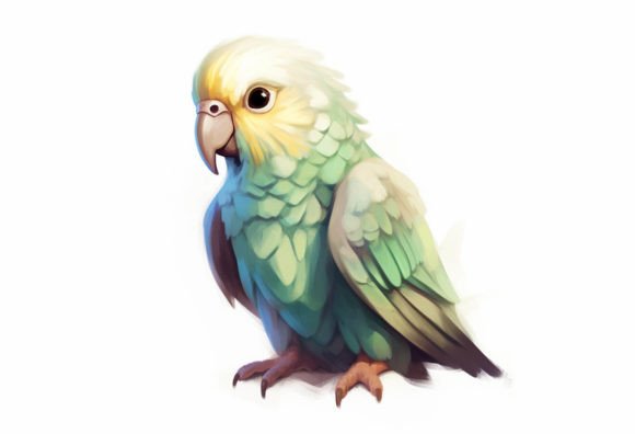 Adorable Parakeet Kawaii Animal Wall Art for Your Creative Projects