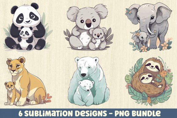 Animal Moms Sublimation Bundle: Designs for Every Project