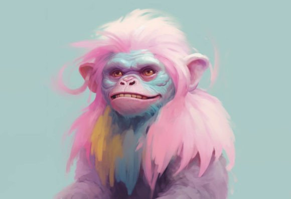 Ape Kawaii Animal Digital Wall Art: Instant Creative Charm