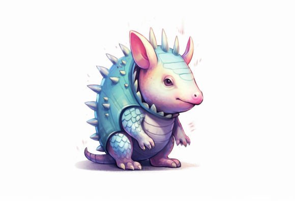 Armadillo Kawaii Animal: Digital Art for Crafters & Designers