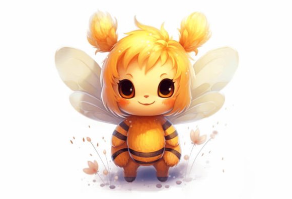 Bee Kawaii Animal: Charming Digital Wall Art for Your Projects