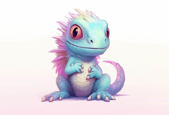 Bring a Smile to Your Projects with Iguana Kawaii Animal Art
