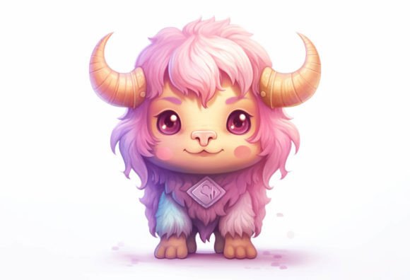 Buffalo Kawaii Animal: Adorable Digital Wall Art for Your Projects