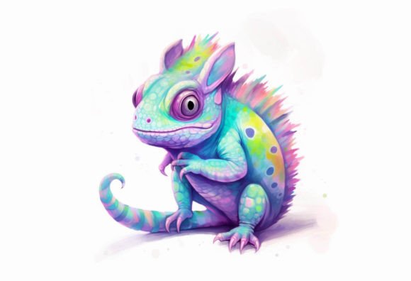 Chameleon Kawaii Animal: Your Go-To Adorable Digital Art Asset