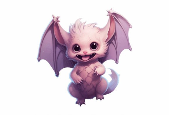 Charming Bat Kawaii Animal Art for Your Projects