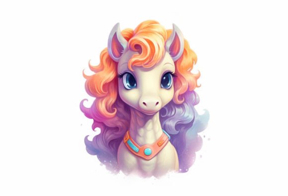 Charming Horse Kawaii Animal Art for Your Projects