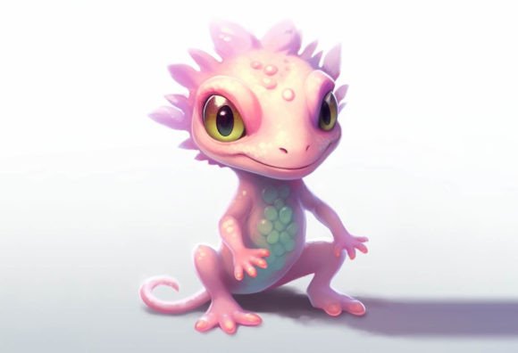 Gecko Kawaii Animal: A Playful Digital Art Asset