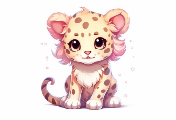 Leopard Kawaii Animal: Adorable Digital Art for Creative Projects