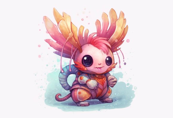 Lobster Kawaii Animal: A Kawaii Charm for Your Digital Wall Art