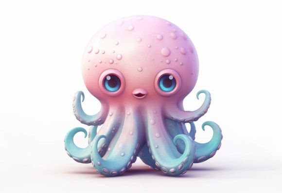 Octopus Kawaii Animal: A Playful Digital Asset
