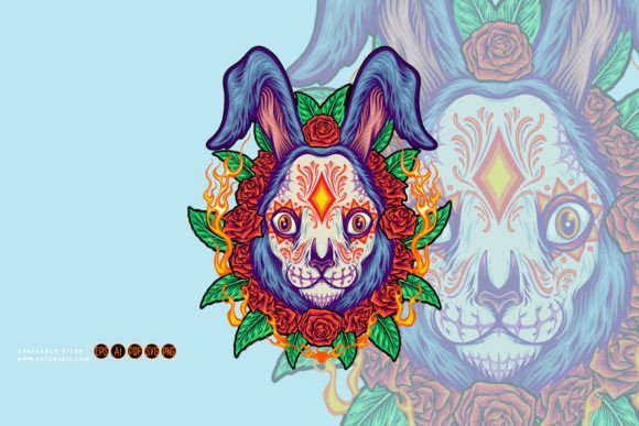 Rabbit Head Santa Muerte Horror Animal: A Design Asset for Dark Aesthetics